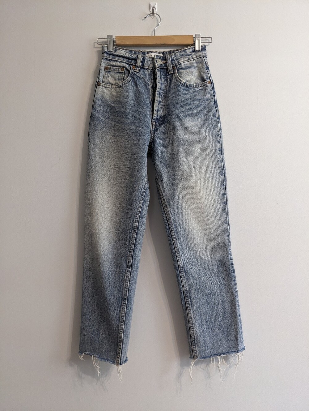 Zara High Waist Straight Leg Ankle Jeans | Size 0